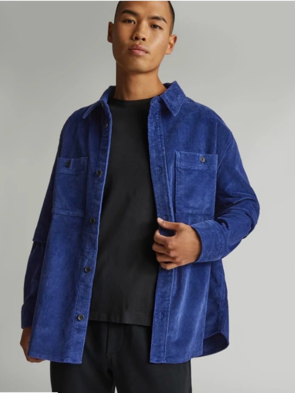Everlane The Corduroy Everyone Overshirt Cobalt Blue Shirt Jacket Size E3